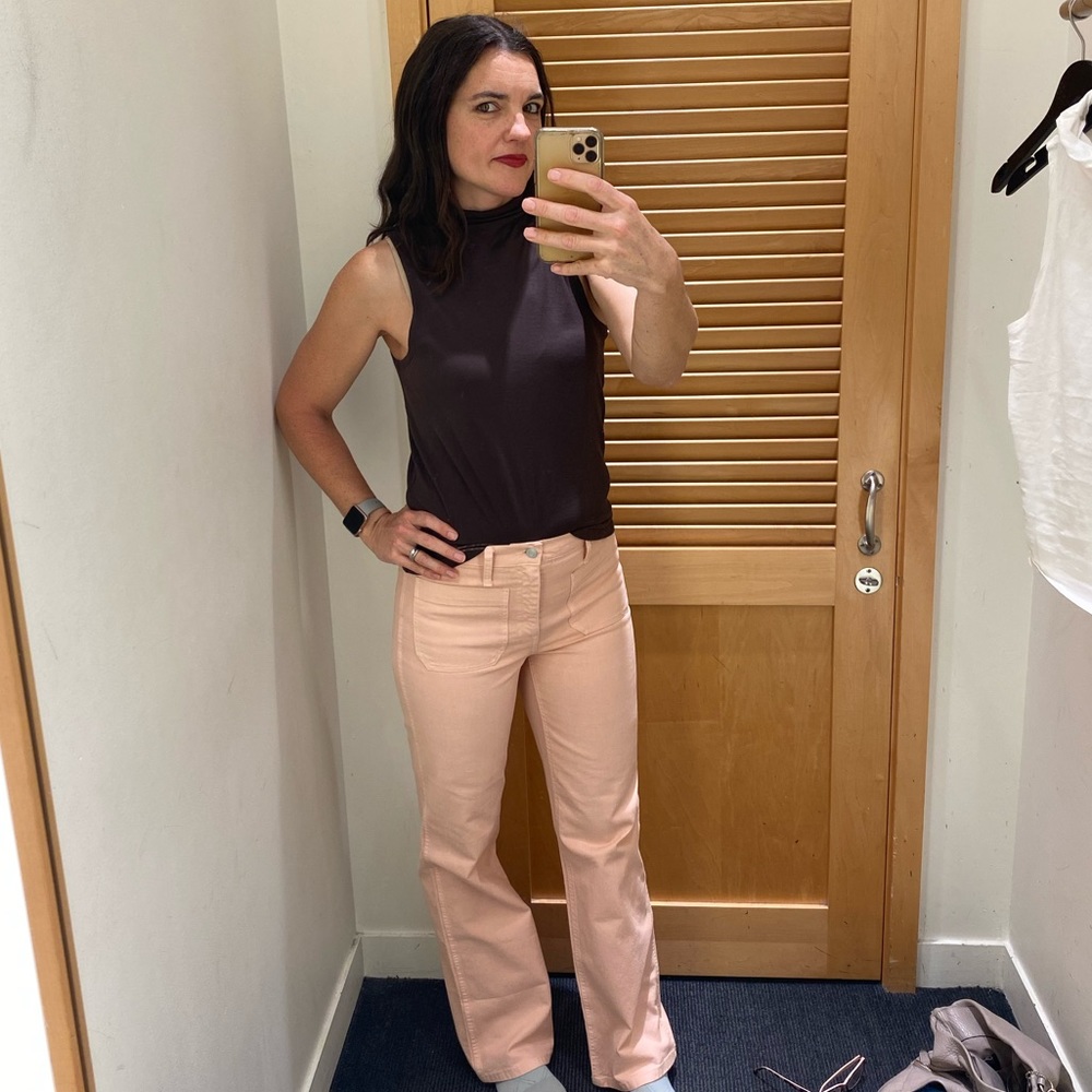 J.Crew Pink High-rise Full-length Garment Dyed Flare Jean Sz 28 NWT 💞